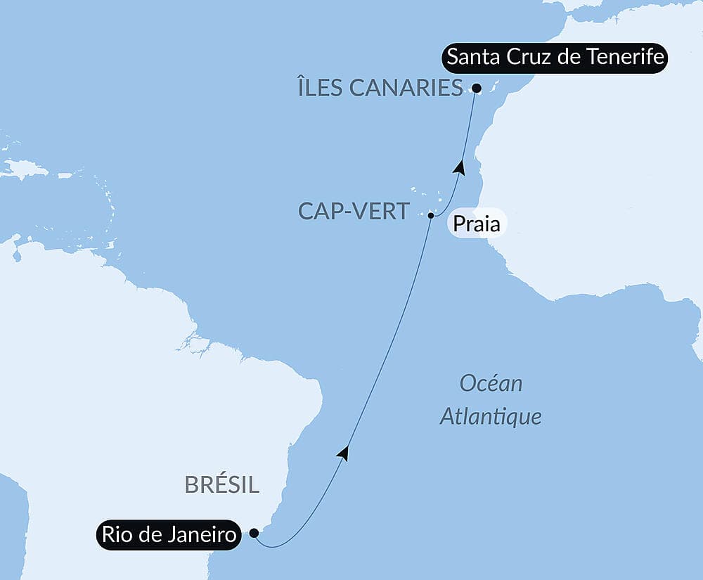 Voyage en Mer : Rio de Janeiro-Santa Cruz de Tenerife