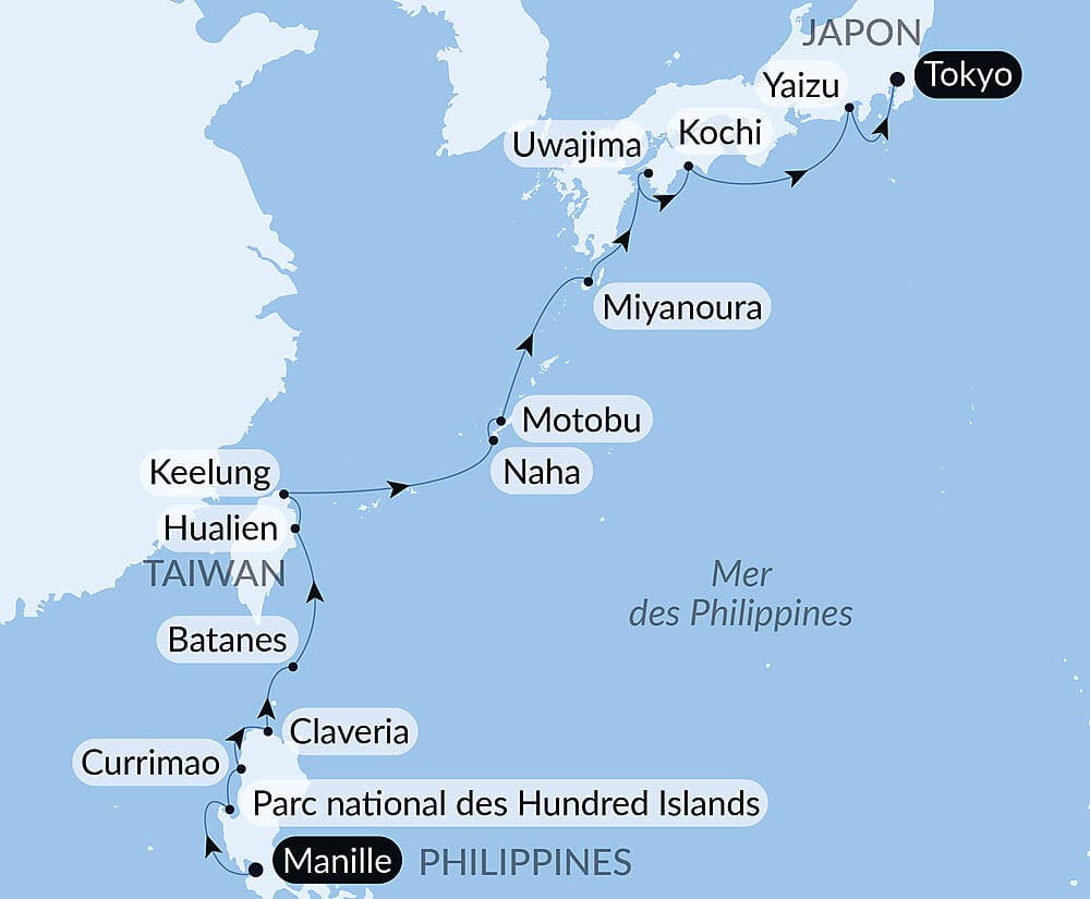 Philippines, Taiwan et Japon